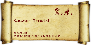 Kaczor Arnold névjegykártya